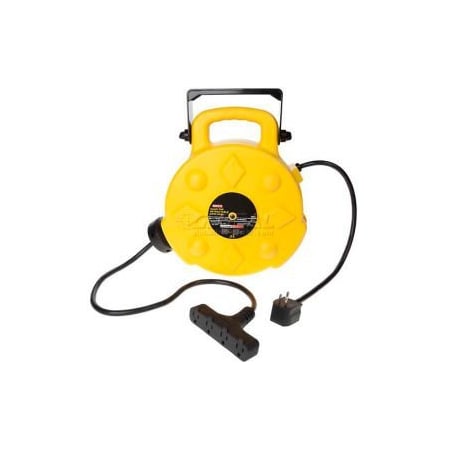 Bayco Cord Reel, 12 AWG, Yellow Reel Color, 4 Outlets SL-8904